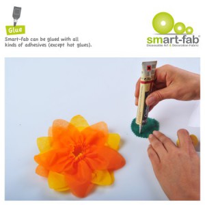 Smart Fab can be glued with all kinds of adhesives (except hot glue)