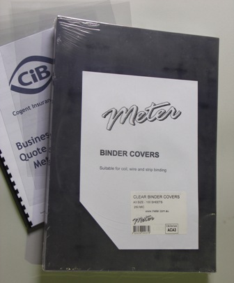 ACA3 A3 Clear Binding Covers 250 Micron