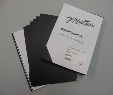 PVBK Black A4 Polypropylene Binding Covers 600 Micron