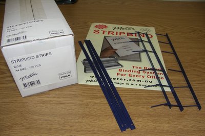 Blue Stripbind Strips A4