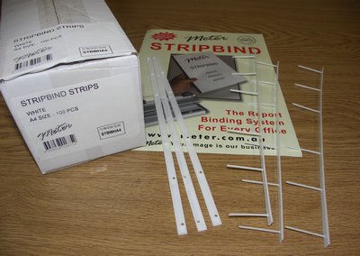 White Stripbind Strips A4